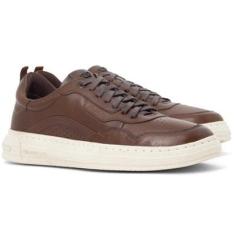 Tênis Masculino Democrata Denim Jake Couro Cadarço Moderno Confortável 240201-Masculino