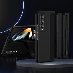 Com capa de telefone Stylus para Samsung Galaxy Z Fold 3 Z Fold 4 5G Fold3 Fold4 Suporte oculto Pen Slot 2 em 1 Estojo protetor, D, para Galaxy Z Fold 4