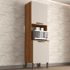 Paneleiro Torre Quente 2 Portas Valência Sallêto Móveis Cinamomo/Off