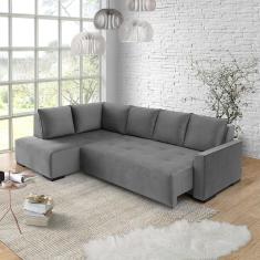 Sofá Andros Chaise e 3 Lugares Estofama