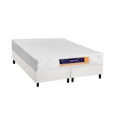 Conjunto Box Queen: Colchão Espuma Castor Vitagel Visco Gel + Base Crc Courano White(158x198)