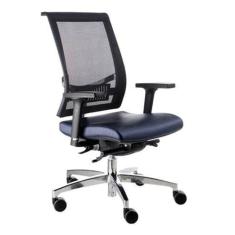 Poltrona Diretor com encosto Tela Mesh Linha Net Design Azul - Design 