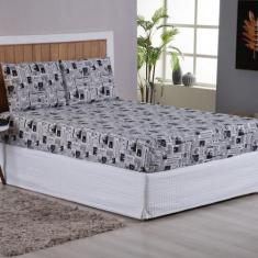 Jogo de Lençol Queen 3 Peças 200 Fios 100% algodão Estampado Mariah - 