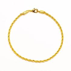 Pulseira Cordão Baiano 2mm Banhado A Ouro 18k