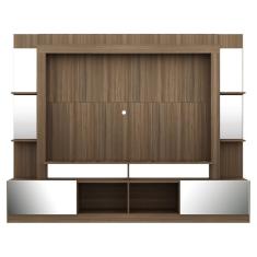 Rack Estante com Painel Tv 65 e Espelho Oslo Madeirado