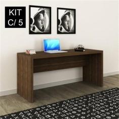 Conjunto 5 Escrivaninhas Me4109 163cm Nogal - Espresso Móveis