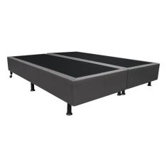 Base Box Para Cama Casal King 192x203cm Bipartido Liz S05 Sintético Cinza - Mpozenato