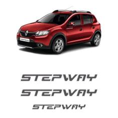 Kit Adesivos Sandero Stepway 2012 Lateral e Traseiro Grafite - SPORTIN