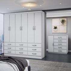 Guarda-Roupa Casal Grace 6 Portas 9 Gavetas com Cômoda 1 Porta 5 Gavet