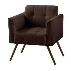 Poltrona Decorativa Bia Couro Conhaque G58 - Gran Belo