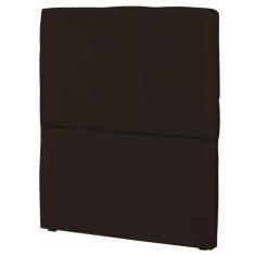 Cabeceira Solteiro Cama Box 90 cm London material sintético Marrom - J