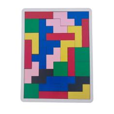 Jogo Tetris De Madeira 27 Peças De Encaixe Tabuleiro