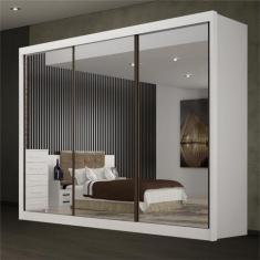 Guarda Roupa com Espelho 3 Portas 6 Gavetas São Paulo Gold - Leifer