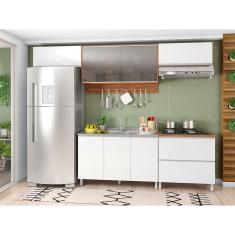 Cozinha Completa Bartira Amazonita com 8 Portas, 1 Gaveta e 4 Prateleiras - 280cm de largura