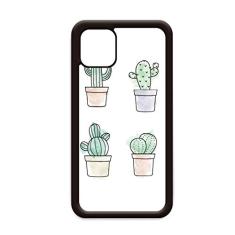 Capa com estampa de suculentas de cacto em vaso para iPhone 11 Pro Max para Apple Mobile Case