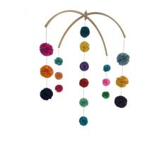 Móbile Berço Bebê Infantil Quarto 18bolas Coloridas Origamis