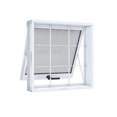 Janela de Aço Maxim-Ar 60x80cm 1 Folha com Grade Quadrada Riobras Branco