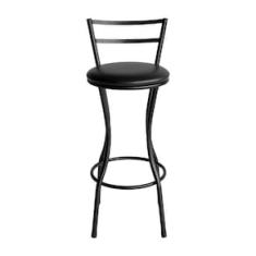 Banqueta Alta Famais Home com Assento Estofado - Preta