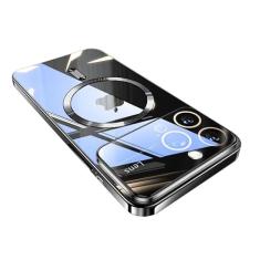 Doulings Capa da série magnética projetada para iPhone 15 Plus, [compatível com MagSafe] [proteção contra queda militar e lente completa da câmera], capa galvanizada grande à prova de choque, preta