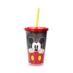 Copo Com Canudo Mickey 450ml Disney - Taimes