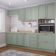 Cozinha Modulada 5 Peças Arizona CabeCasa MadeiraOriginals Verde/Menta