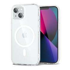 oakxco Capa magnética transparente para iPhone 13 Mini/12 Mini, compatível com Magsafe, fina, fina, transparente, não amarela, amortecedor de silicone macio híbrido e capa protetora de plástico rígido