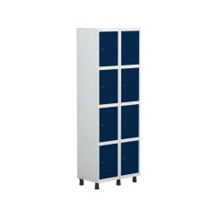 Armário Locker Guarda-roupa 8 Portas Aço Grp 502/8 Branco/Azul Delrei