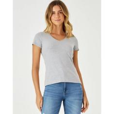 Blusa Baby Look Feminina Gola V Cotton Malwee Ref. 04502-Feminino