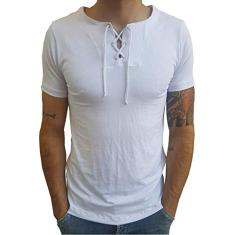 Camiseta Bata Viscose Com Elastano Manga Curta tamanho:p;cor:branco