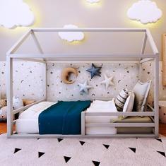 Cama Casinha Solteiro Ludika Mobilia Prata Fina