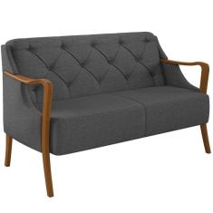 Sofá 02 Lugares 135cm Coral M03 Linho Chumbo