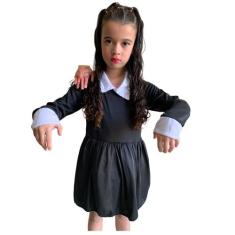 Fantasia Da Wandinha Infantil Vestido Com Mãozinha Addams - Alicia Fan