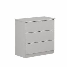 Mesa de Cabeceira 3 Gavetas Móveis Valverde, Neve