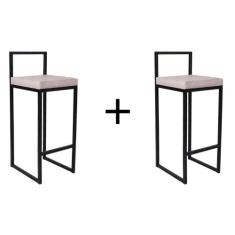 Banqueta Alta Cozinha Balcão Kit 2 unidades - Elegance Móveis Industri