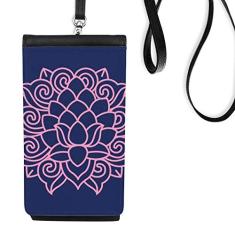 Flower Plant Plant Bolsa para celular com flor de lótus e bolso preto para pendurar