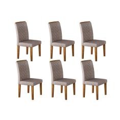 Cadeira Sala de Jantar Jade Kit 6 Un Imbuia/Capuccino Chocolate - Rufato