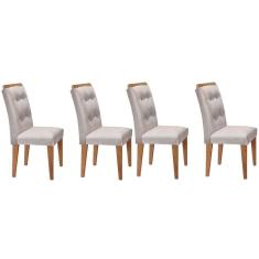 Cadeira Sala de Jantar Imperatriz Kit 4 Un Imbuia/Veludo Creme - Rufato