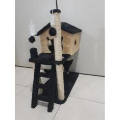 Arranhador Para Gato Com Casa Rede Escada - Dodytoy Brinquedos Para Pe