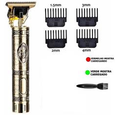 Máquina De Cortar Cabelos Elétrico Sem Fio Dourada Buda