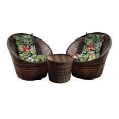 Conjunto de Poltronas Fibra Sintética Bola - 2 Poltronas + 1 Mesa Cent