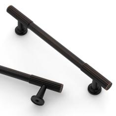 Asidrama Pacote com 10 puxadores de armário de cozinha de bronze polido a óleo de 128 mm, ferragens de armário de cozinha para puxadores de gaveta de armário