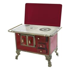 Fogão A Lenha Barroco Venâncio 03 Com Tampa Vermelho Intenso 3betvr