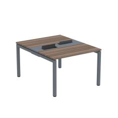 Mesa Plataforma Dupla com Pé de Aço para Coworking 120X140/2P PDC12/14/2P Walnut/Grafito