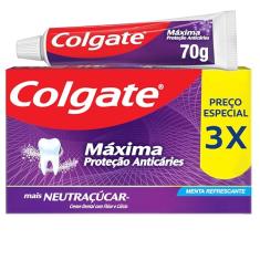 Colgate Creme Dental Máxima Proteção Anticáries mais Neutraçúcar 70g Promo Leve 3 Pague 2