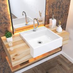 Kit Cuba Xq395 Torneira 1198 Metal 1/4 Volta Branca