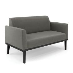 Sofá Namoradeira Base De Madeira Fixa Preto Marisa Suede D03 - D`Rossi Grafite