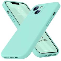 Ktele Capa compatível com iPhone 13 de 6,1 polegadas de silicone líquido premium [forro de microfibra macia antiarranhões] Capa protetora de proteção contra choques de corpo inteiro de borracha em gel