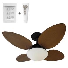 Ventilador de Teto Aliseu Vime Mogno Plus com Controle Remoto e Contro
