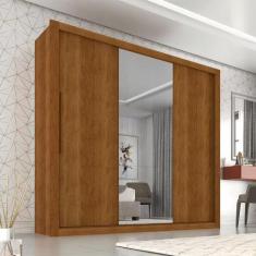 Guarda Roupa Casal 3 Portas e 4 Gavetas com Espelho Central Panamá - S