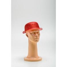 Chapéu Coco Plastico C/ Gliter - Festas e Fantasias, Vermelho